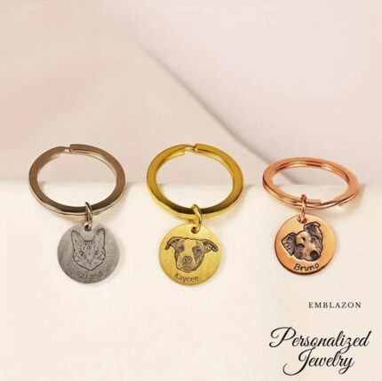 Personalized Pet Portrait Keychain